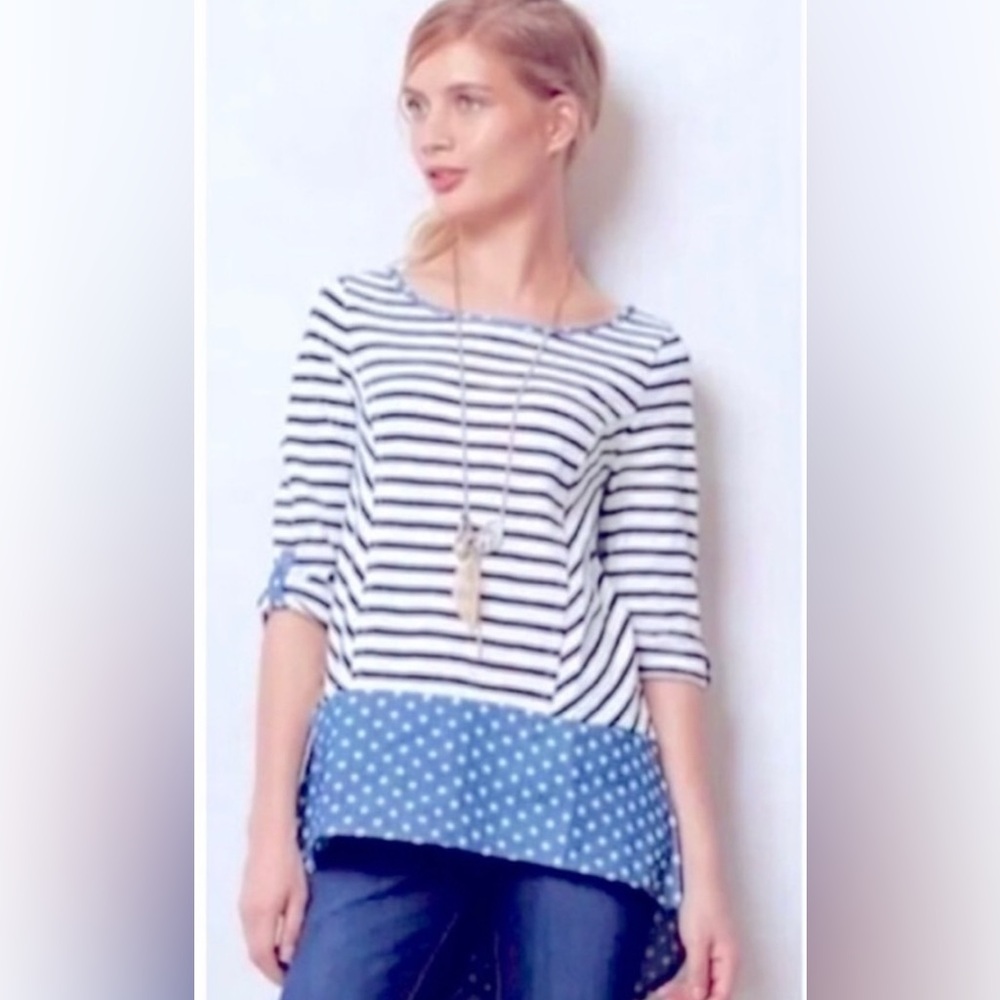 Anthropologie stripped and polka dot shirt